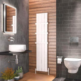 Eastbrook Panel Radiator Eastbrook Peretti Straight Vertical Aluminium Radiator in Matt White 1800 x 375 / Electric Only