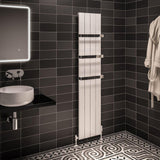Eastbrook Panel Radiator Eastbrook Rosano Straight Vertical Aluminium Radiator in Matt White 1800 x 375mm / Dual Fuel