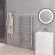 Eastbrook Ladder Rail Eastbrook Tuscan Round Heated Towel Rail in Chrome 1200 x 600 / Central Heating