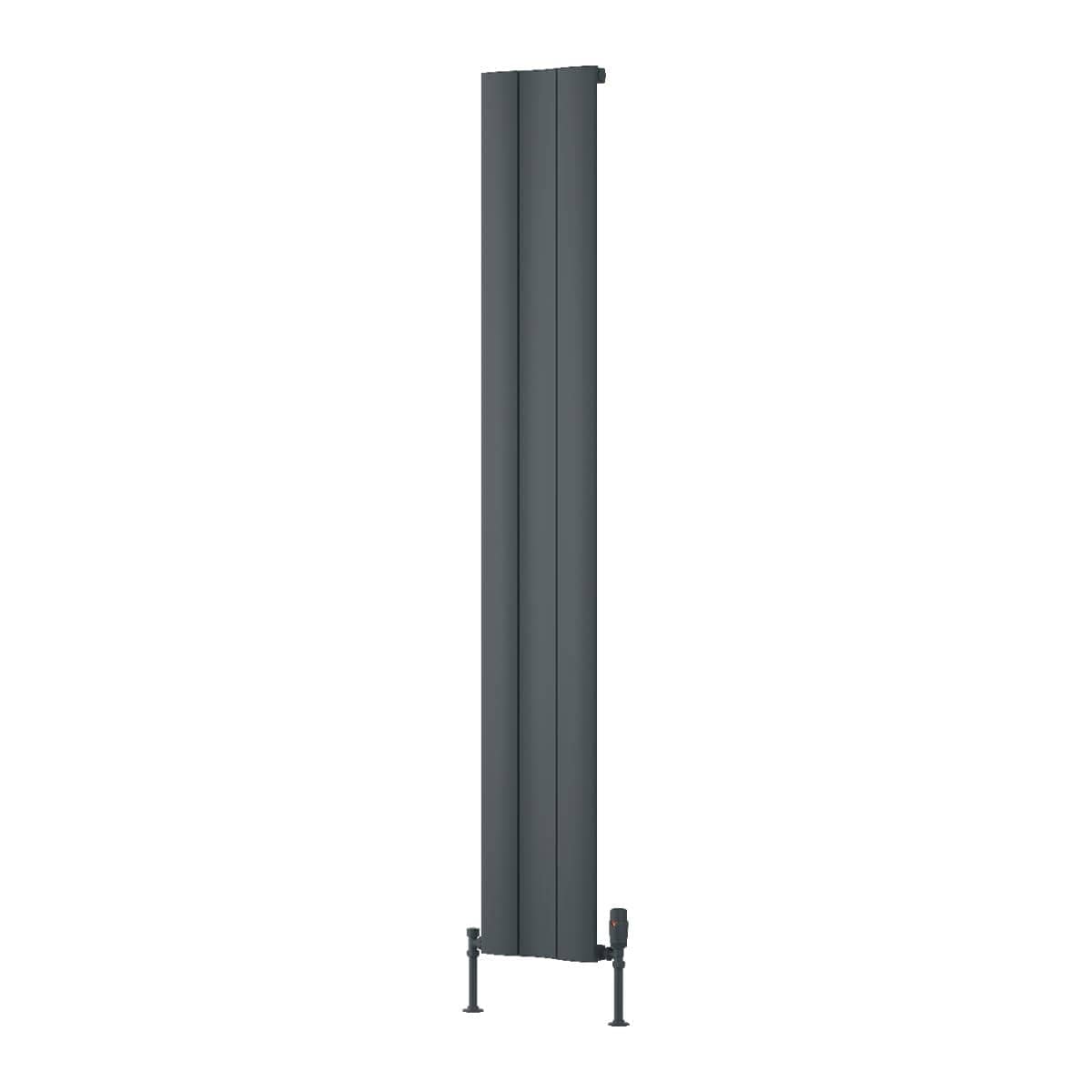Reina Panel Radiator Reina Gio Aluminium Vertical Single Panel Central Heating Designer Radiator 1800 x 280mm / Anthracite