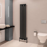 Eastbrook Designer Towel Radiator Eastbrook Tunstall Straight Vertical Designer Radiator in Matt Black 1800 x 350mm