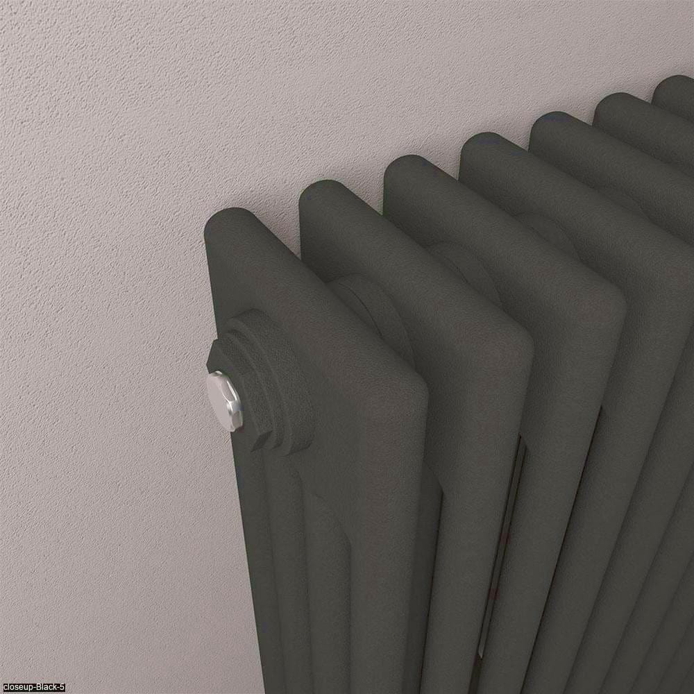 Eastbrook Column Radiator Eastbrook Rivassa Traditional 4 Column Radiator in Matt Black