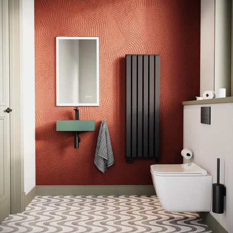 Crosswater Panel Radiator Crosswater Limit Vertical Designer Radiator in Black Matt