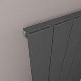 Eastbrook Panel Radiator Eastbrook Rosano Straight Vertical Aluminium Radiator in Matt Anthracite