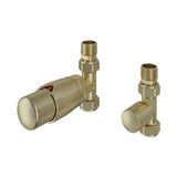 Eastbrook Radiator Valve Eastbrook Darlington Straight Thermostatic Radiator Valve with Lockshield (Pair) Brushed Brass