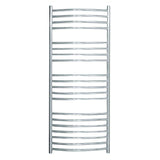 JIS Ladder Rail JIS Sussex Adur Vertical Stainless Steel Curved Heated Towel Rail 1250 x 520mm / Central Heating / Polished Chrome