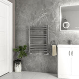 Eastbrook Ladder Rail Eastbrook Wendover Straight Vertical Heated Towel Rail in Polished Stainless Steel 800 x 600 / Electric Only