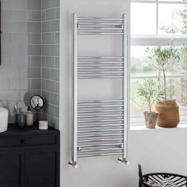Vogue Ladder Rails Vogue Axis Straight Ladder Towel Rail in Chrome 600 x 400 / Dual Fuel
