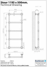 Eastbrook Traditional Towel Rail Eastbrook Stour Vertical Traditional Heated Towel Rail in Anthracite