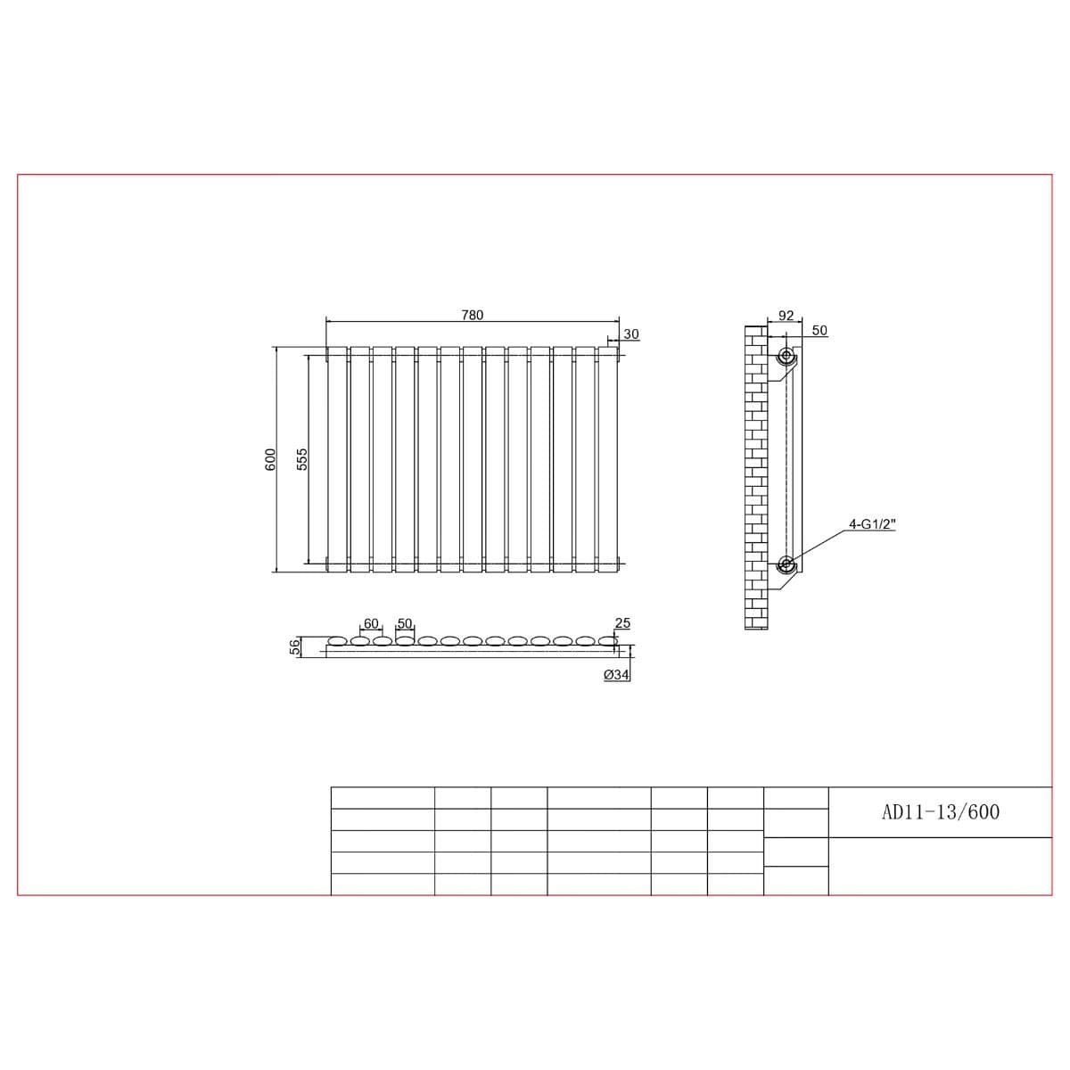 Aquarius Bathrooms Column Radiator Aquarius Athens Single Horizontal Column Radiator in White