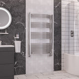 Eastbrook Wendover Curved Vertical Heated Towel Rail in White