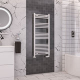 Eastbrook Wendover Curved Vertical Heated Towel Rail in White