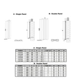 Reina Panel Radiator Reina Gio Aluminium Vertical Single Panel Central Heating Designer Radiator