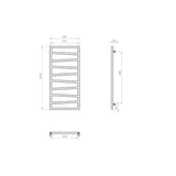Crosswater Designer Towel Radiator Crosswater Wedge Designer Towel Rail - 500 x 1096 - Metallic Black - Central Heating