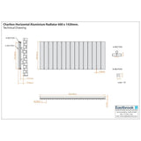 Eastbrook Charlton Horizontal Designer Radiator in Matt Anthracite