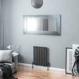 Eastbrook Panel Radiator Eastbrook Tunstall Straight Horizontal Designer Radiator in Matt Anthracite 600 x 471mm
