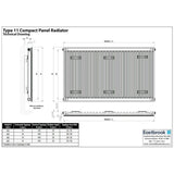 Aquarius Bathrooms Type 11 Aquarius Type 11 Compact Panel Radiator In Gloss White