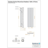 Eastbrook Panel Radiators Eastbrook Charlton Vertical Designer Radiator in Matt Black