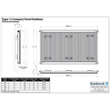 Aquarius Type 11 Compact Panel Radiator In Gloss White