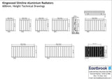 Eastbrook Panel Radiator Eastbrook Kingswood Slimline Horizontal Aluminium Radiator