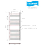 Eastbrook Designer Towel Radiator Eastbrook Staverton Designer Heated Towel Rail - 1200 x 500mm - Brushed Brass