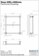 Eastbrook Traditional Towel Rail Eastbrook Stour Vertical Traditional Heated Towel Rail in Matt White