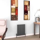 Eastbrook Flat Panel Radiators Eastbrook Charlton Horizontal Designer Radiator in Matt Anthracite 600 x 470 / Electric Only