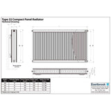 Aquarius Bathrooms Type 22 Aquarius Type 22 Compact Panel Radiator in Gloss White