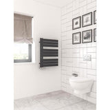 Eastbrook Designer Towel Radiator Eastbrook Helmsley Straight Vertical Designer Towel Rail in Matt Black 800 x 600 / Electric Only