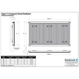 Aquarius Type 11 Compact Panel Radiator In Gloss White