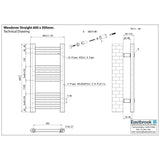 Eastbrook Wendover Straight Vertical Heated Towel Rail in White