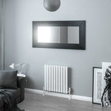 Eastbrook Panel Radiator Eastbrook Tunstall Straight Horizontal Designer Radiator in Matt White 600 x 589