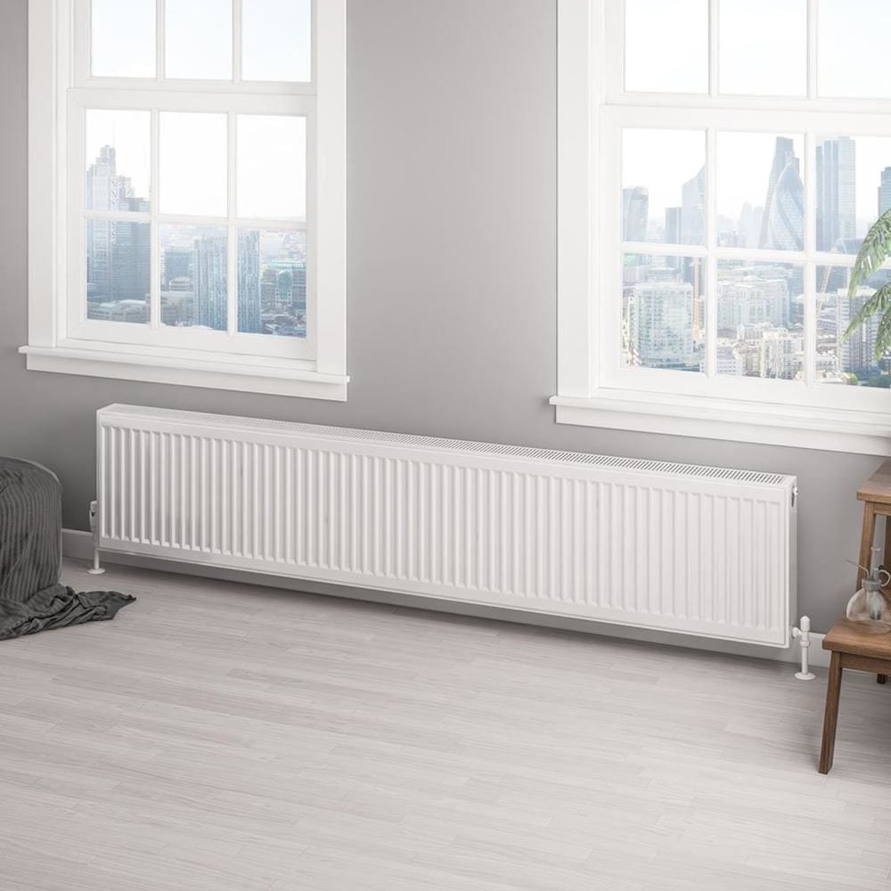 Aquarius Bathrooms Type 22 Aquarius Type 22 Compact Panel Radiator in Gloss White 400 x 2000mm