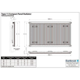 Aquarius Type 11 Compact Panel Radiator In Gloss White