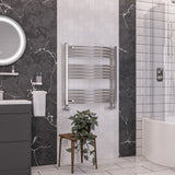 Eastbrook Wendover Curved Vertical Heated Towel Rail in White