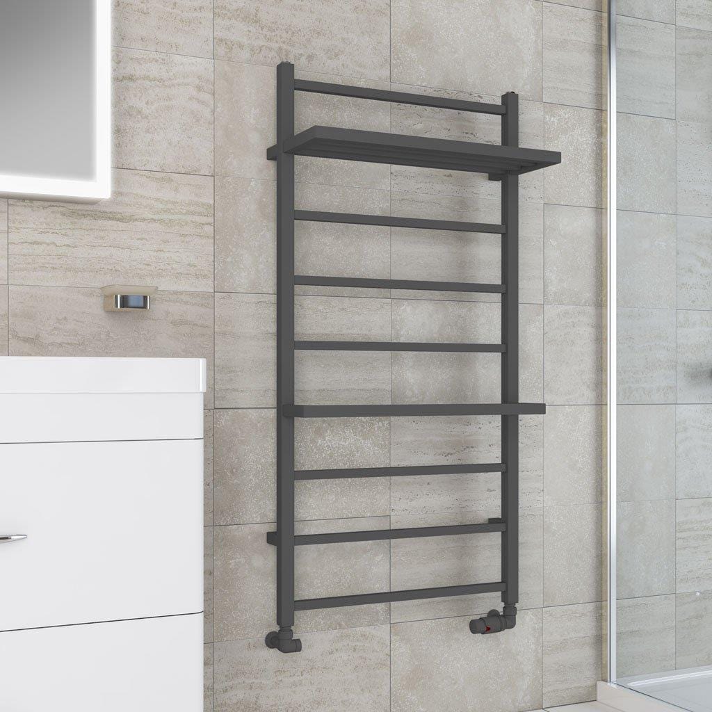 Eastbrook Designer Towel Radiator Eastbrook Launton Straight Vertical Heated Towel Rail in Matt Anthracite