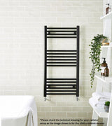 Aquarius Ladder Rails Aquarius Noir High Output Ladder Towel Rail Matt Black 800 x 600