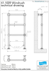 Eastbrook Traditional Towel Rail Eastbrook Windrush Straight Vertical Traditional Radiator