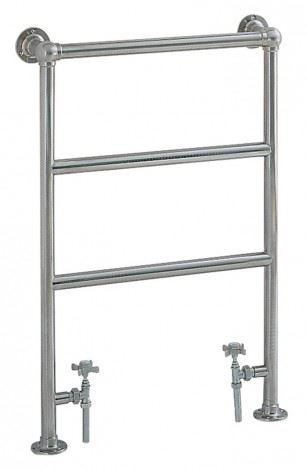 Heritage Portland Traditional Heated Towel Rail - Floor Mounted - 850 x 575 - Chrome - AHC76