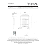 Imperial Insert Radiators Imperial Malmo 8 Bar Traditional Radiator - 960 x 665 - Chrome/White - Central Heating - RAD0110100