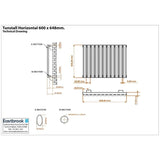 Eastbrook Panel Radiator Eastbrook Tunstall Straight Horizontal Designer Radiator in Matt Anthracite