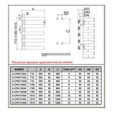 Reina Ladder Rail Reina Carpena Central Heating Aluminium Towel Rail