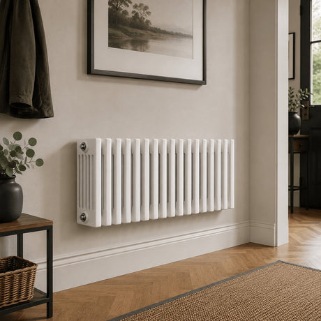 Aquarius Bathrooms Column Radiator Aquarius Foundry Horizontal 6 Column Radiator in White 300mm x 830mm