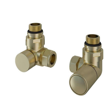 Totally Rads Eastbrook Corner Manual Radiator Valves (Pair) in Brushed Brass