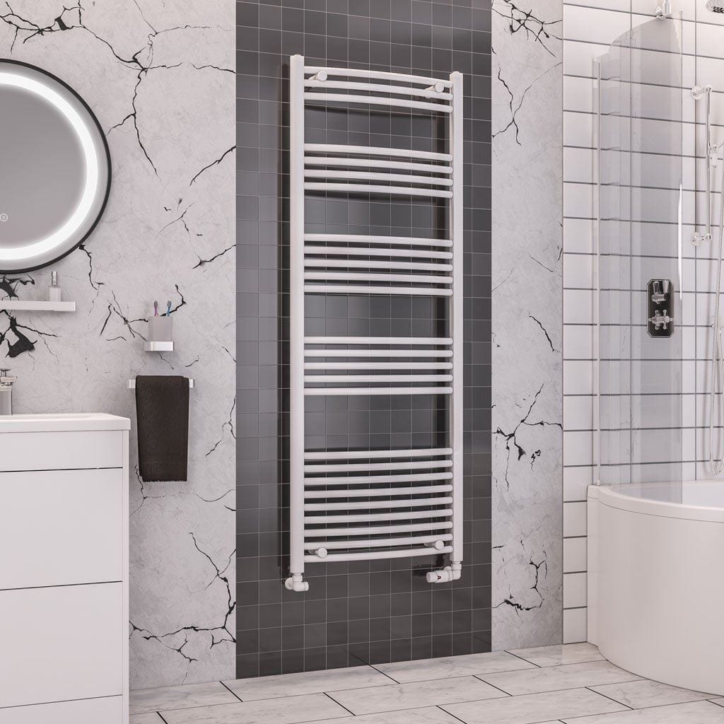 Eastbrook Wendover Curved Vertical Heated Towel Rail in White