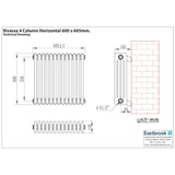 Eastbrook Column Radiator Eastbrook Rivassa Traditional 4 Column Radiator in Matt Anthracite