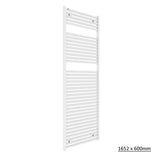 Tissino Ladder Rails Tissino Hugo2 Designer Towel Radiator in Mount Blanc 1652 x 600 / Central Heating