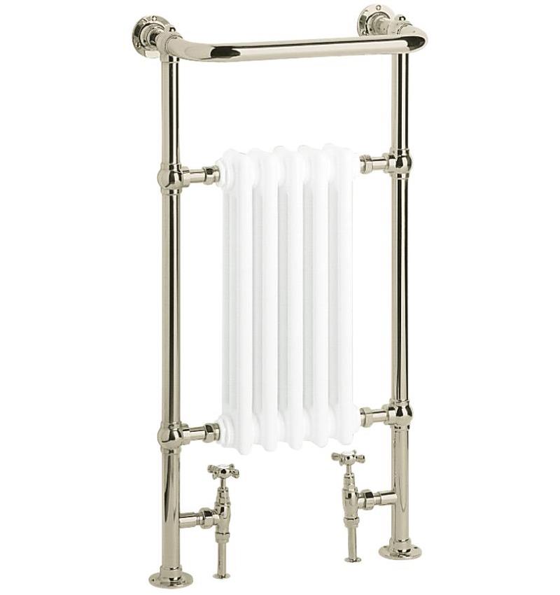 Heritage Baby Clifton Traditional Straight Vertical Heated Towel Radiator - 940 x 498 - Vintage Gold/White - AHC80B