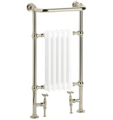 Heritage Baby Clifton Traditional Straight Vertical Heated Towel Radiator - 940 x 498 - Vintage Gold/White - AHC80B