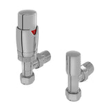 Eastbrook Radiator Valve Eastbrook Darlington Angled Thermostatic Radiator Valve with Lockshield (Pair) Chrome